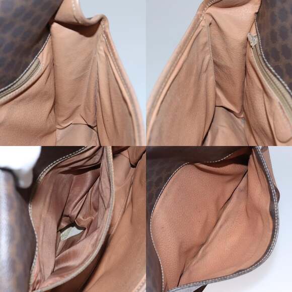 CELINE Macadam Canvas Shoulder Bag Pvc Leather Brown Gold - Picture 12 of 12